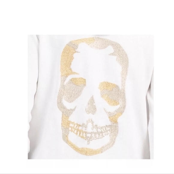 Zadig & Voltaire Skull Hooded Sweatshirt in White. NWT. Size S. - Picture 3 of 5